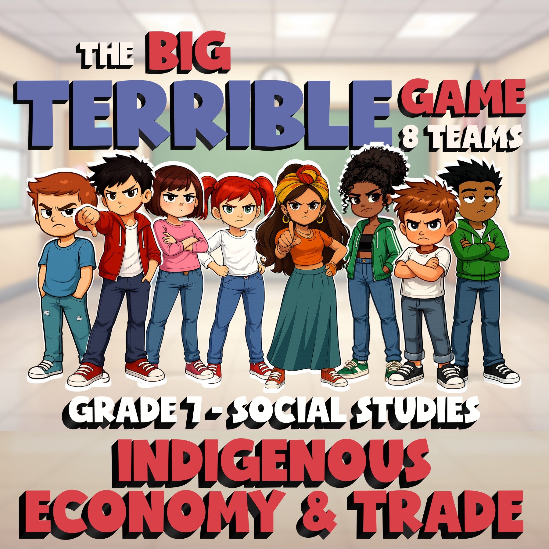 Indigenous Economy & Trade BIG TERRIBLE GAME - No Prep Grade 7 Socials Review