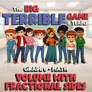 Volume with Fractional Sides BIG TERRIBLE GAME - No Prep Grade 6 Math Review