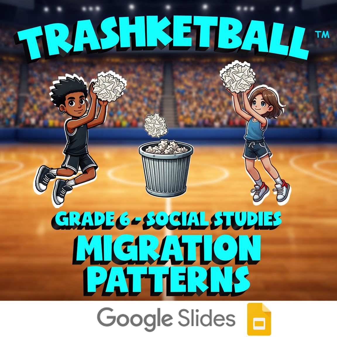 Migration Patterns TRASHKETBALL Socials Game - No Prep Grade 6 Review Activity