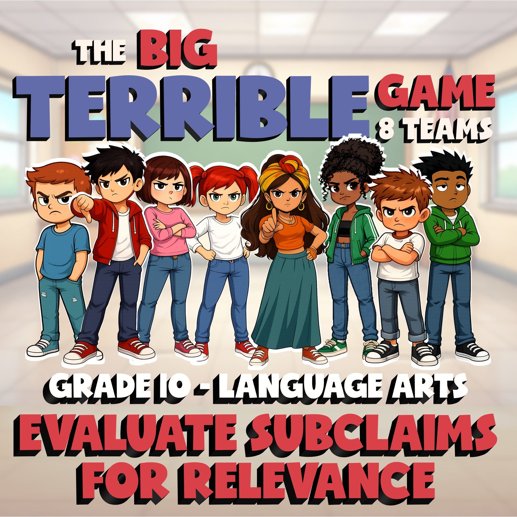 Evaluate Subclaims for Relevance BIG TERRIBLE GAME - No Prep Grade 10 ELA Review