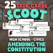Amending the Constitution SCOOT TASK CARDS Civics Game - No Prep Review Activity