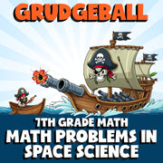 Math Problems in Space Science GRUDGEBALL Math Game - No Prep Grade 7 Review