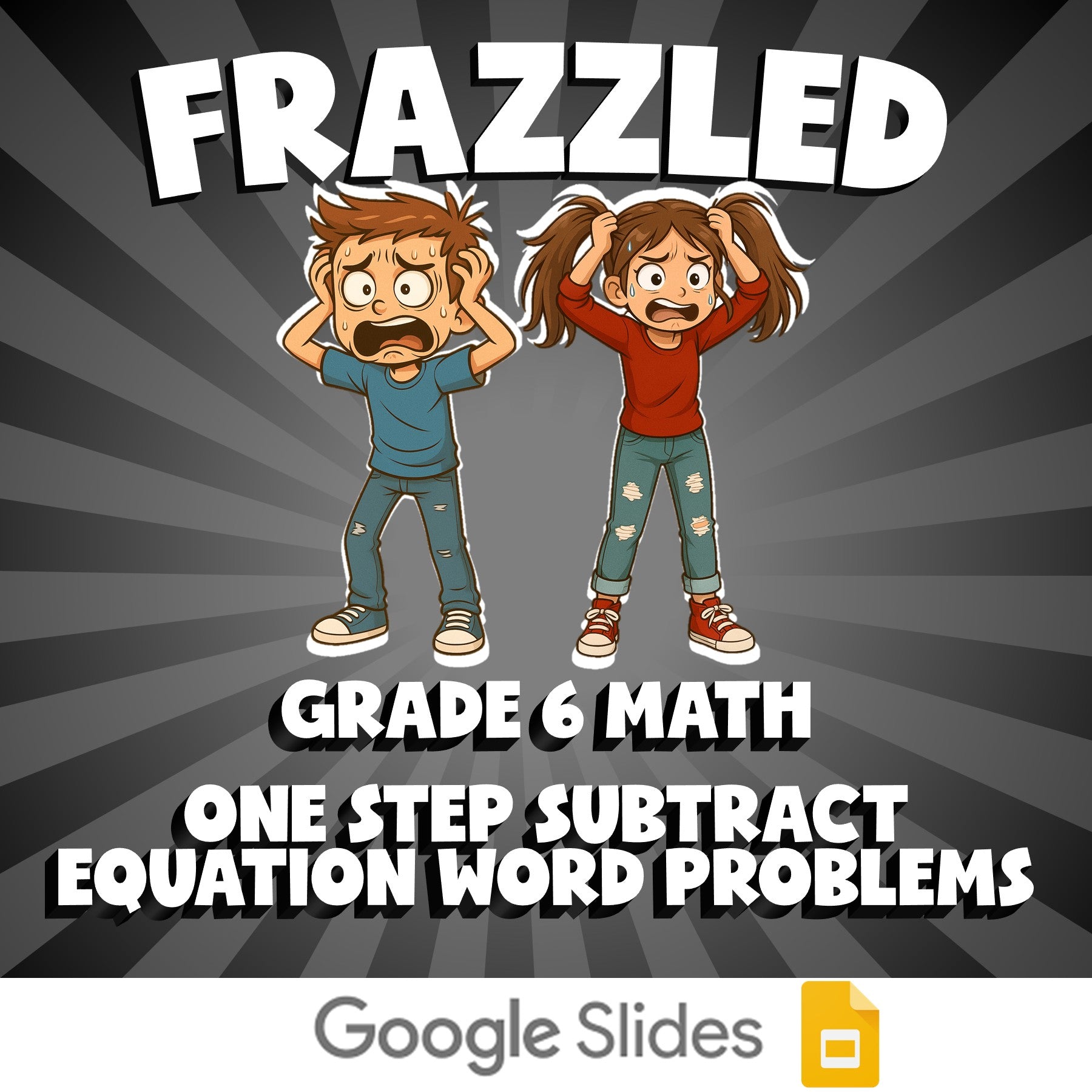 One Step Subtract Equation Word Problems FRAZZLED Math Game - No Prep Grade 6