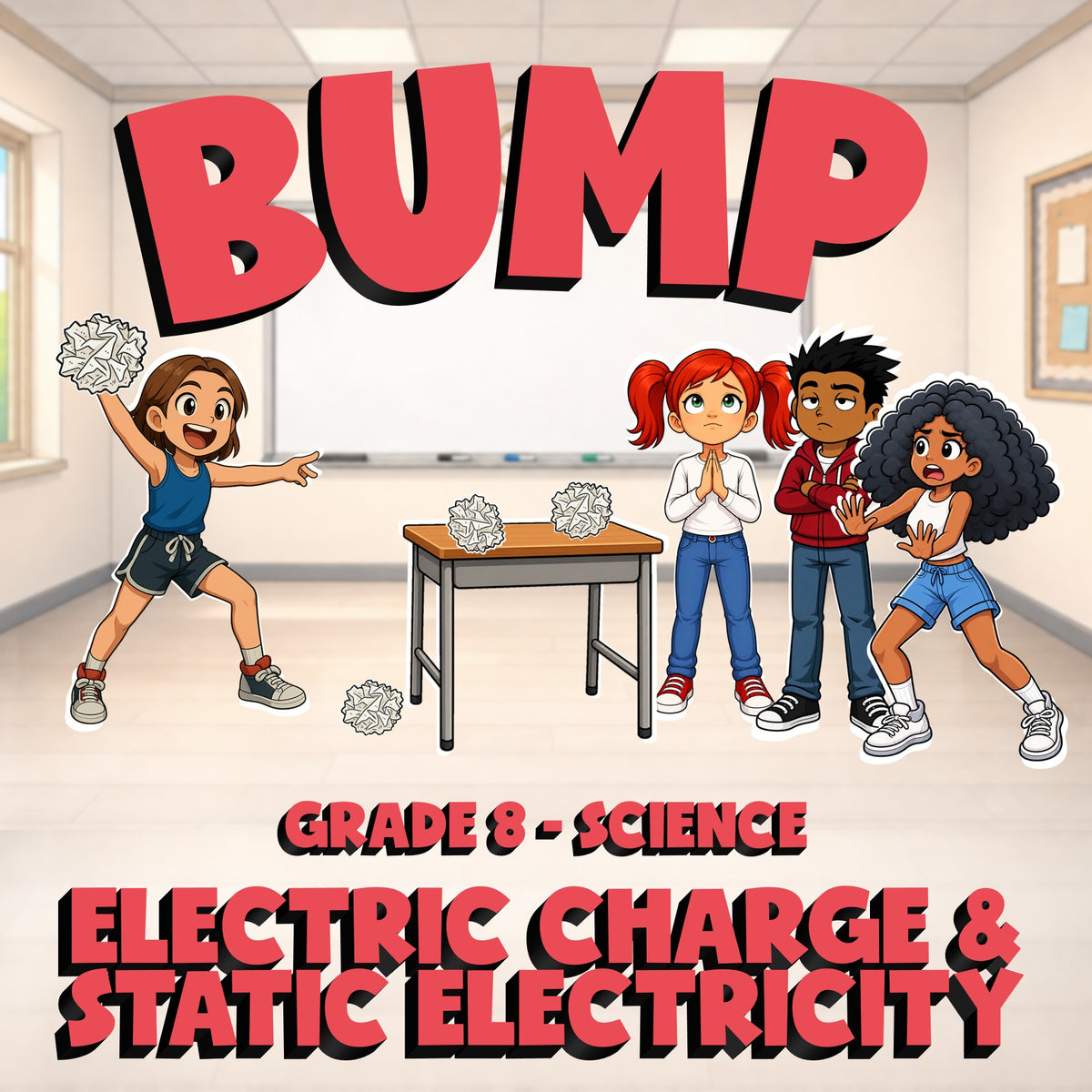 Electric Charge & Static Electricity BUMP Science Game - No Prep Grade 8 Review