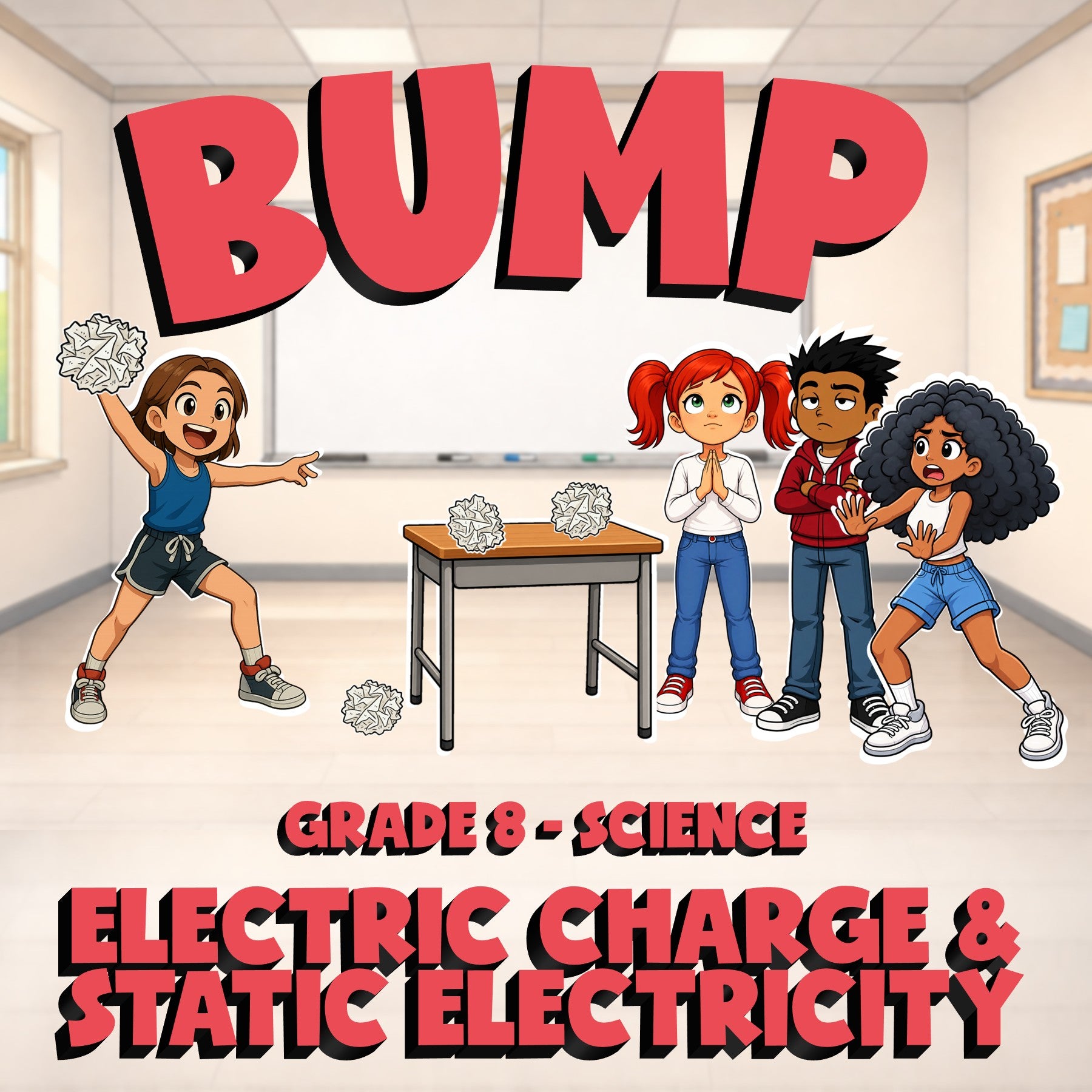 Electric Charge & Static Electricity BUMP Science Game - No Prep Grade 8 Review