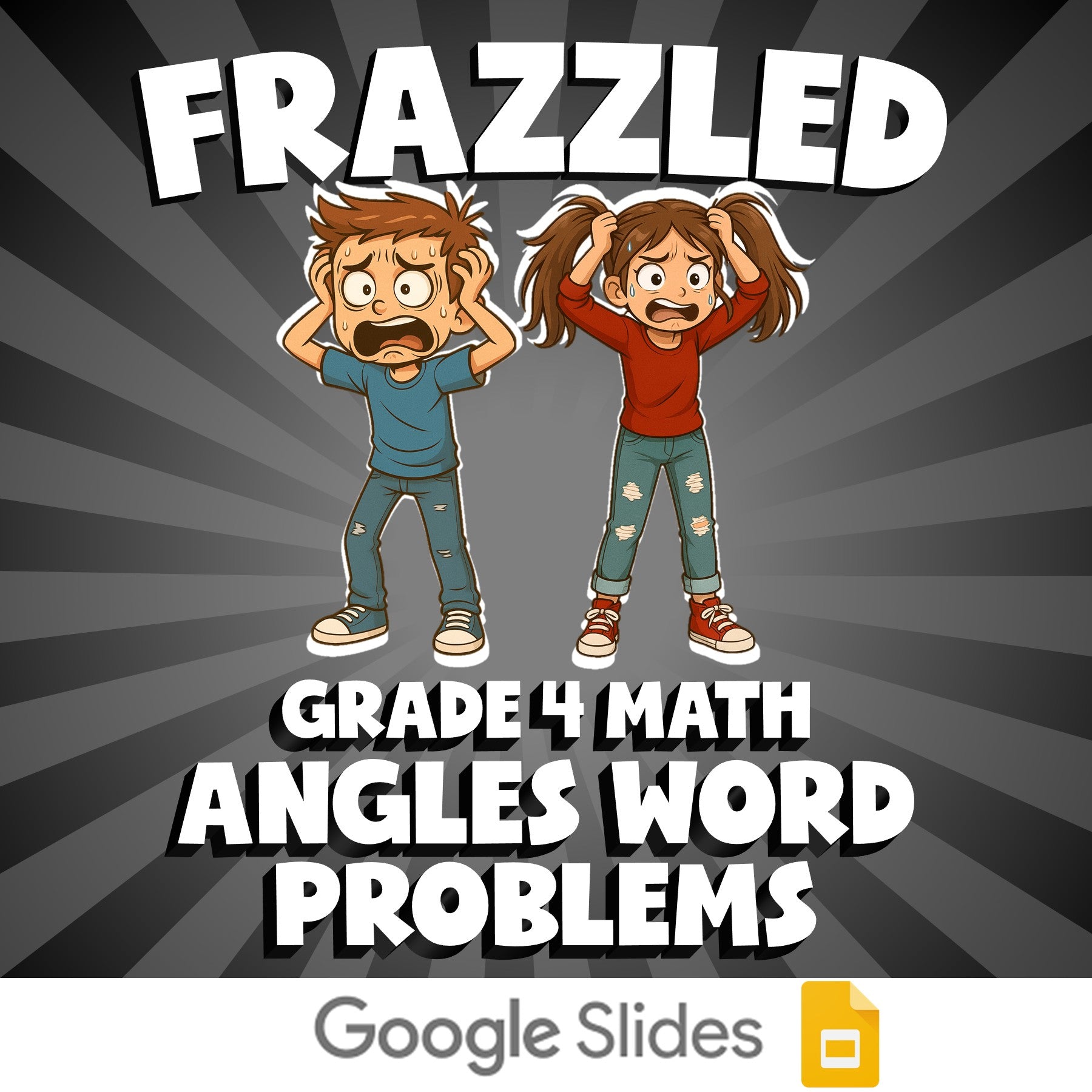 Angles Word Problems FRAZZLED Math Game - No Prep Grade 4 Review Activity