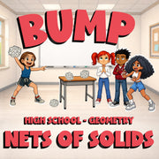 Nets of Solids BUMP Math Game - No Prep Geometry Review Activity