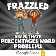 Percentages Word Problems FRAZZLED Math Game - No Prep Grade 7 Review Activity