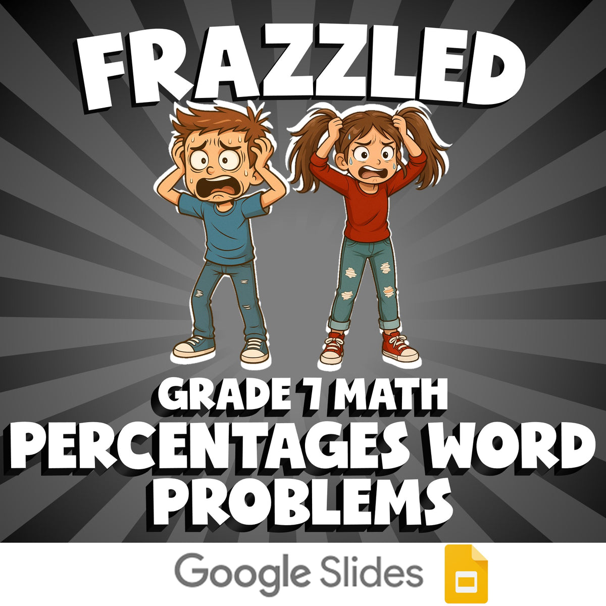 Percentages Word Problems FRAZZLED Math Game - No Prep Grade 7 Review Activity