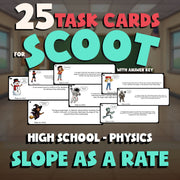 Slope as a Rate SCOOT TASK CARDS Science Game - No Prep Physics Review Activity