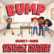 Subtract Integers Rational Numbers BUMP Math Game - No Prep Grade 7 Review
