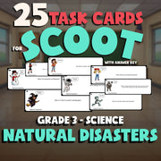 Natural Disasters SCOOT TASK CARDS Science Game - No Prep Grade 3 Review