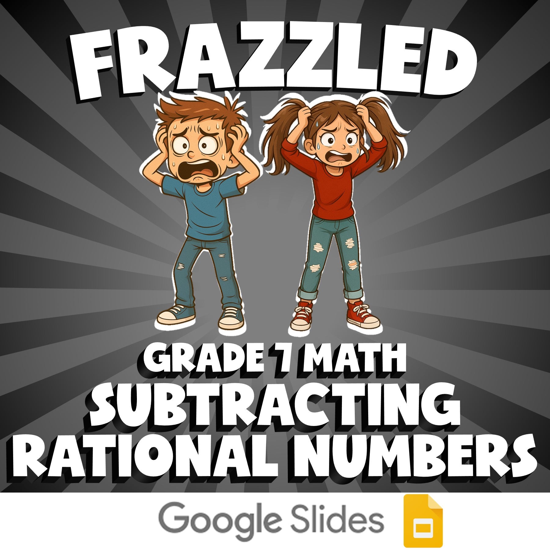 Subtracting Rational Numbers FRAZZLED Math Game - No Prep Grade 7 Review
