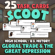 Global Trade & the Great Depression SCOOT TASK CARDS U.S. History Game - No Prep