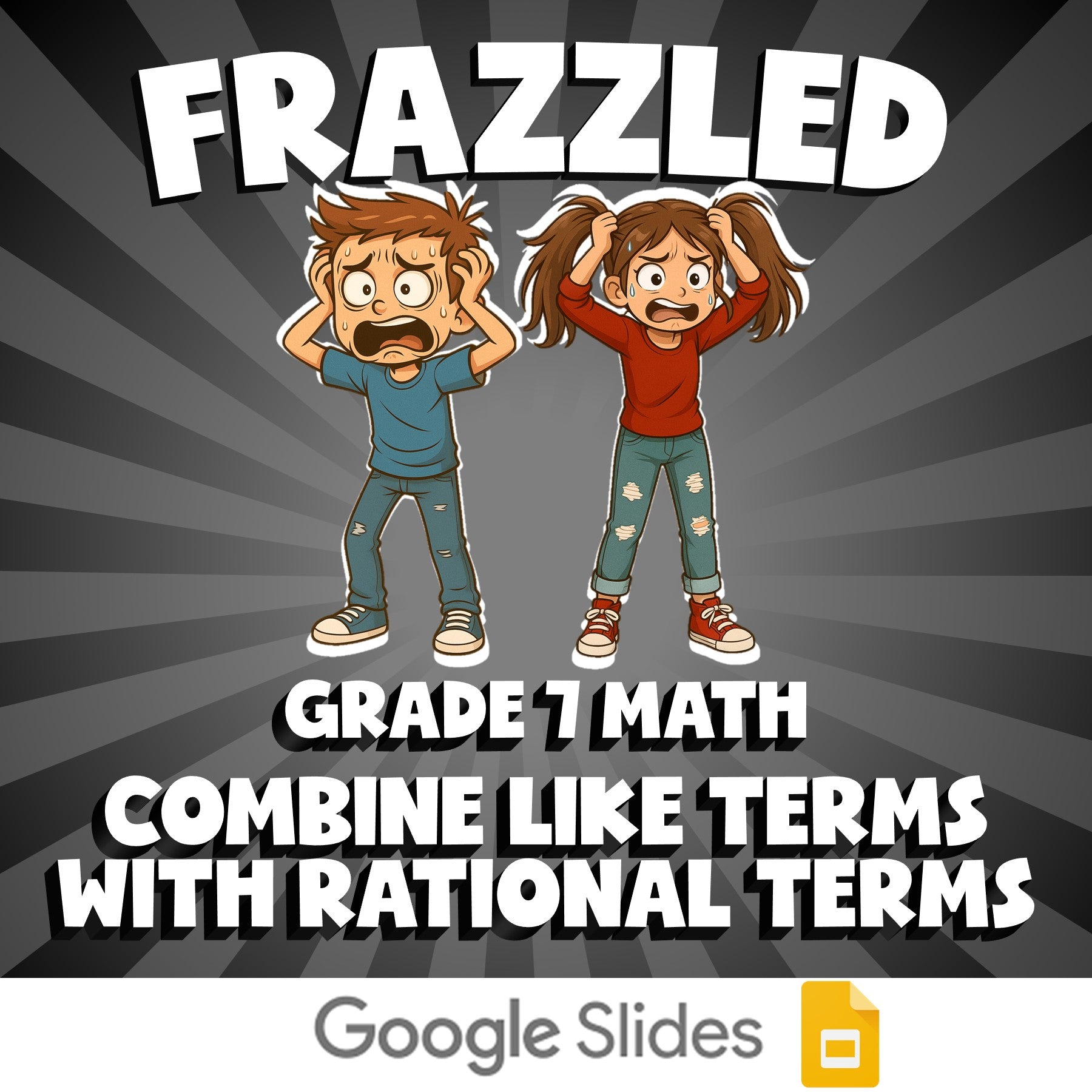 Combine Like Terms with Rational Terms FRAZZLED Math Game - No Prep Grade 7