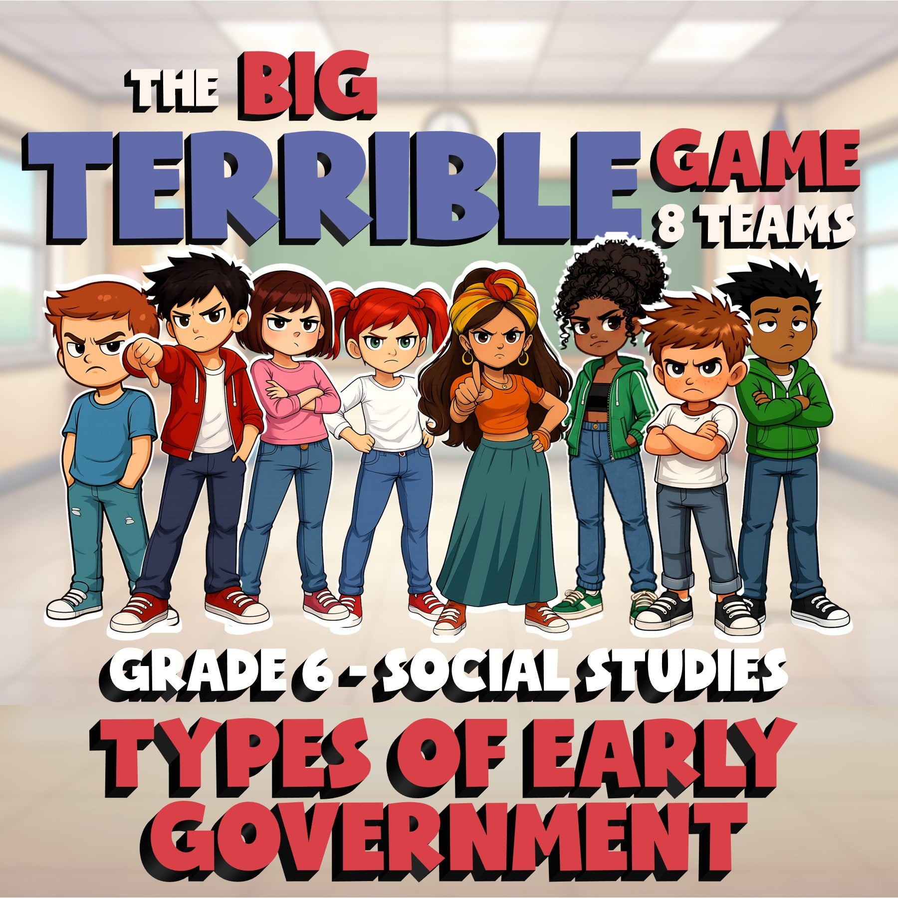 Types of Early Government BIG TERRIBLE GAME - No Prep Grade 6 Socials Review