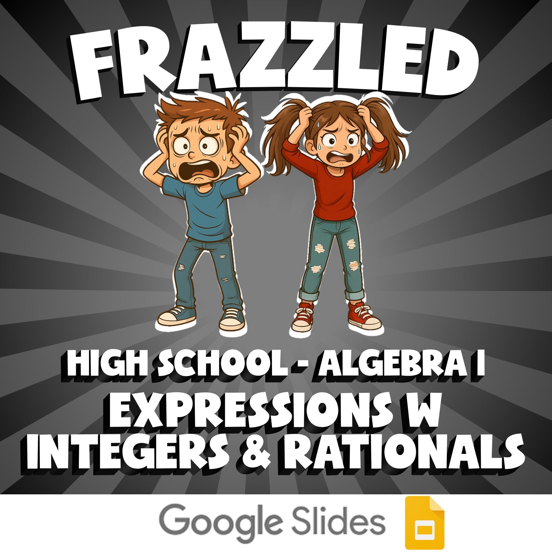 Expressions w Integers & Rationals FRAZZLED Math Game - No Prep Algebra 1 Review