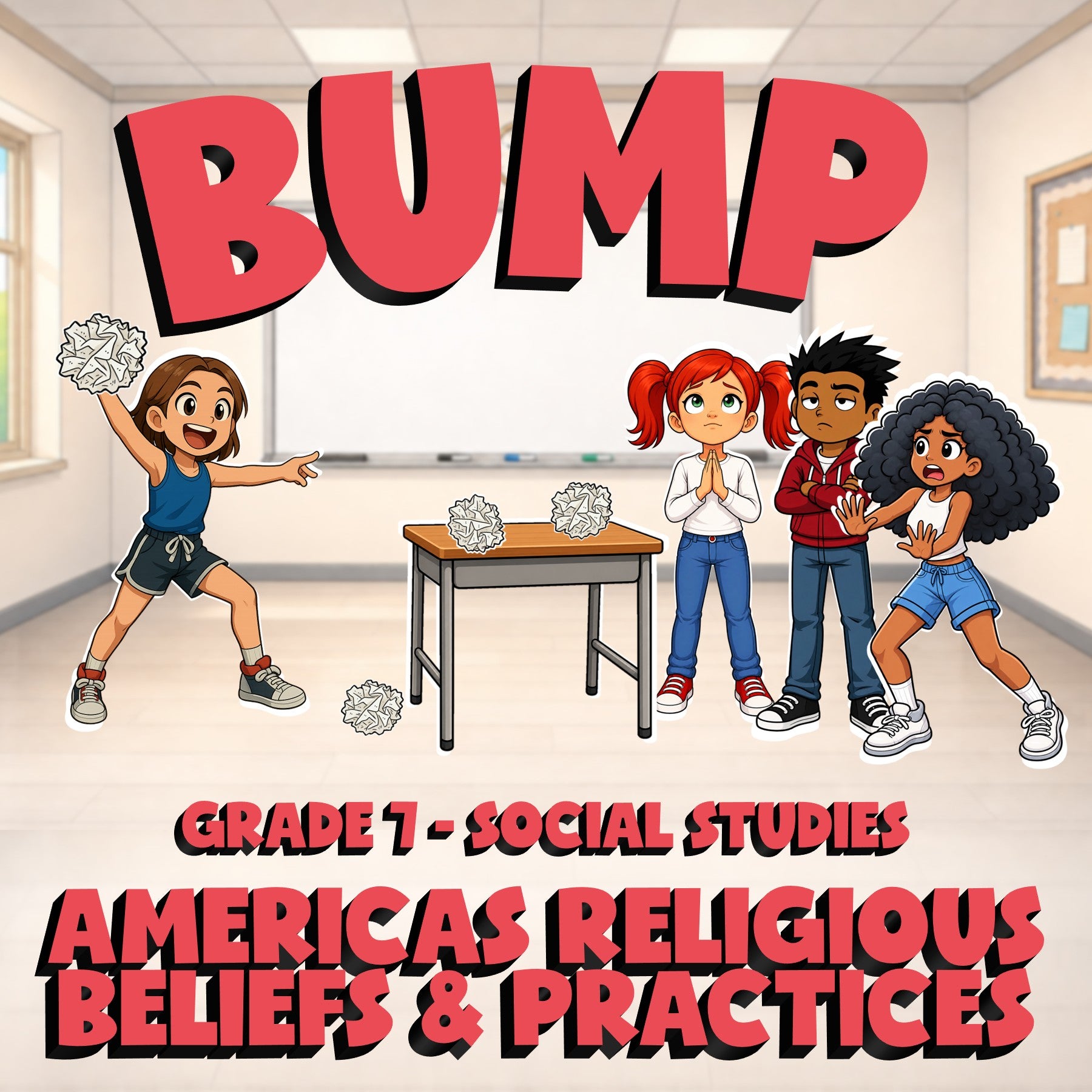 Americas Religious Beliefs & Practices BUMP Socials Game - No Prep Grade 7