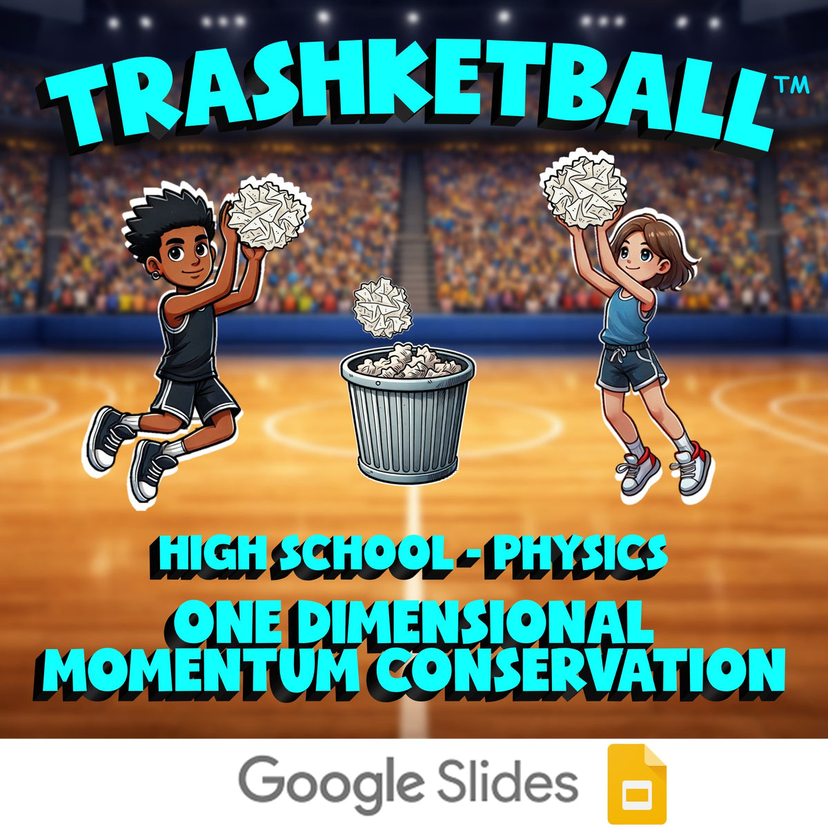 One Dimensional Momentum Conservation TRASHKETBALL Science Game - Physics