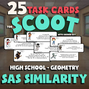 SAS Similarity SCOOT TASK CARDS Math Game - No Prep Geometry Review Activity