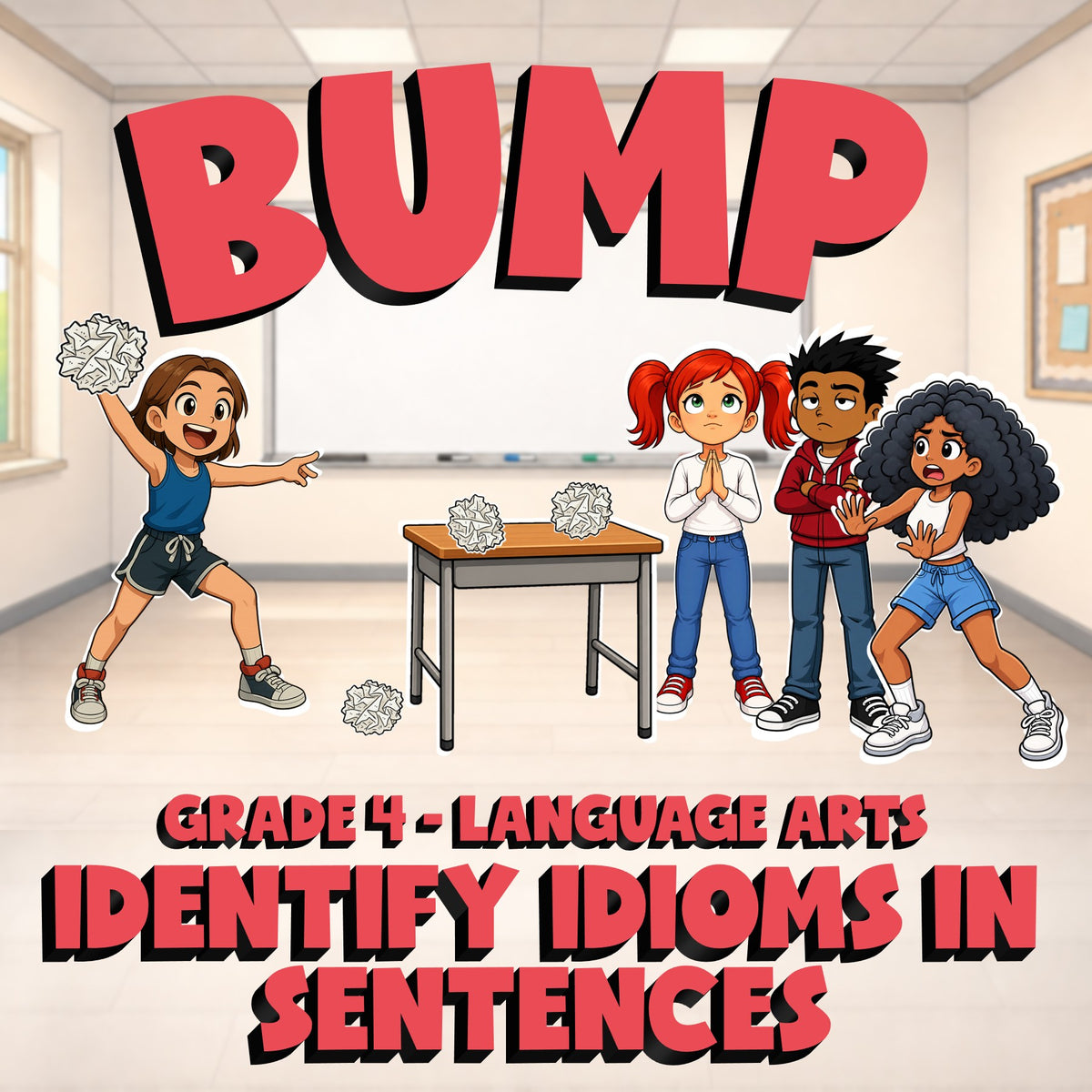 Identify Idioms in Sentences BUMP ELA Game - No Prep Grade 4 Review Activity