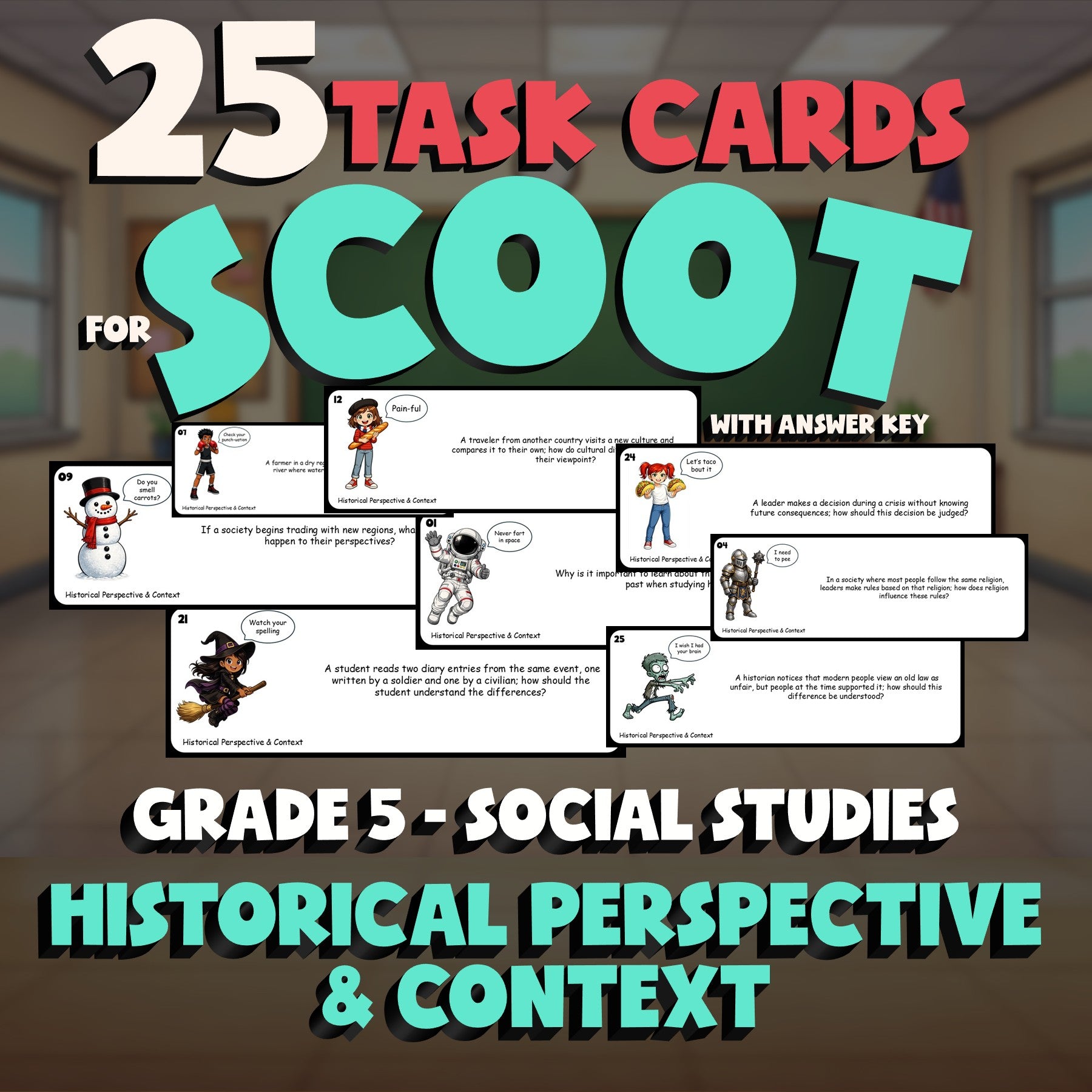 Historical Perspective & Context SCOOT TASK CARDS Socials Game - No Prep Grade 5