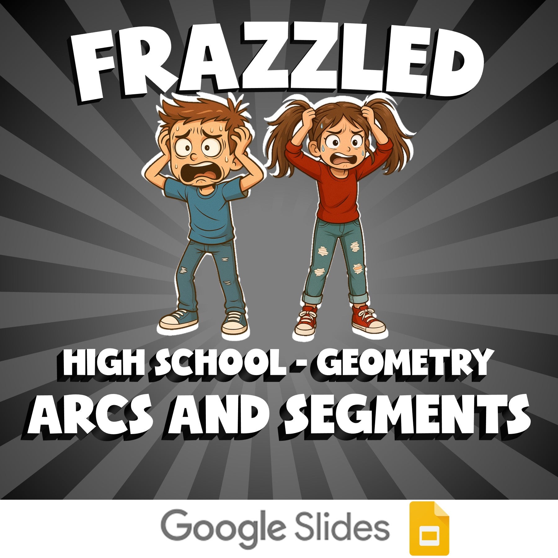 Arcs and Segments FRAZZLED Math Game - No Prep Geometry Review Activity