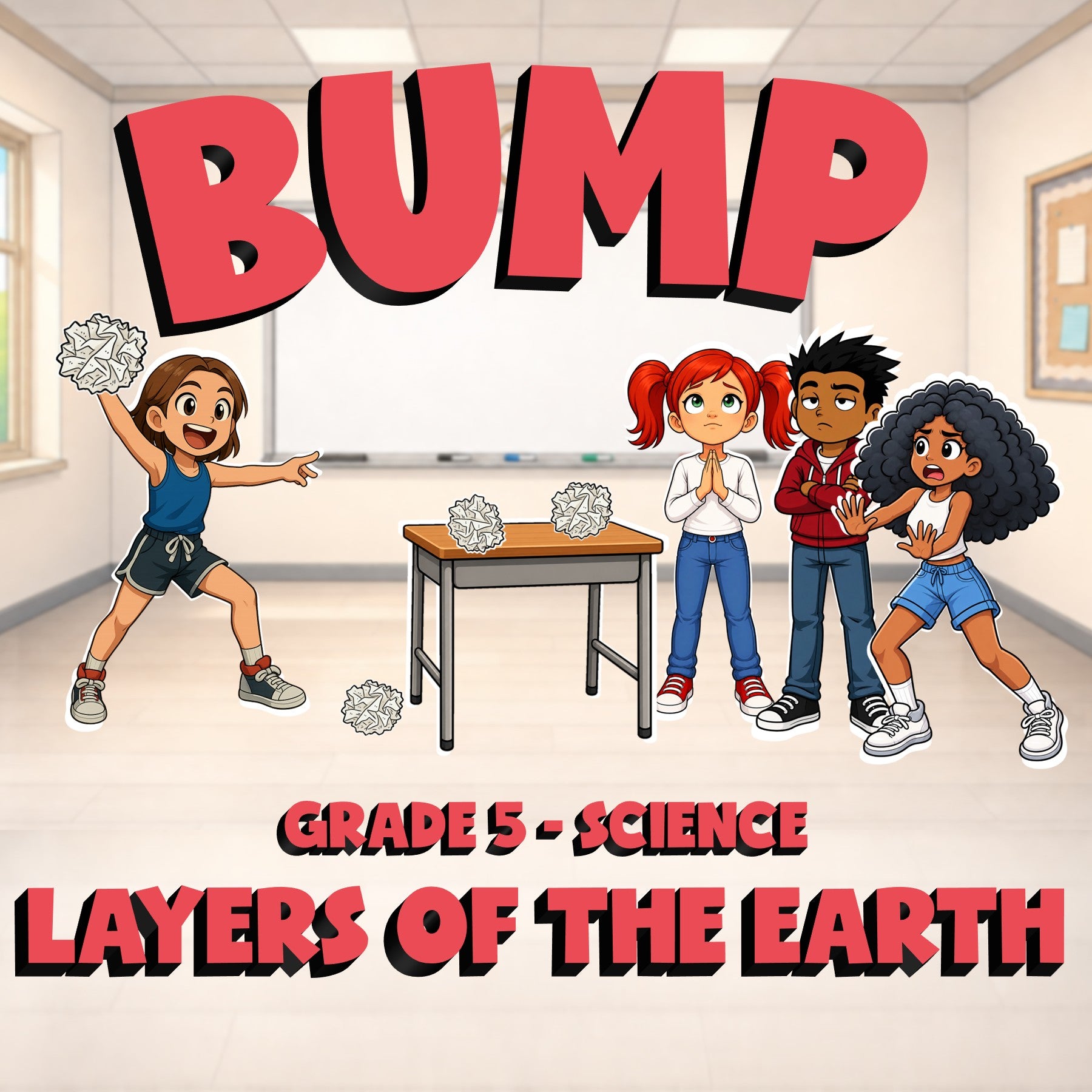 Layers of the Earth BUMP Science Game - No Prep Grade 5 Review Activity