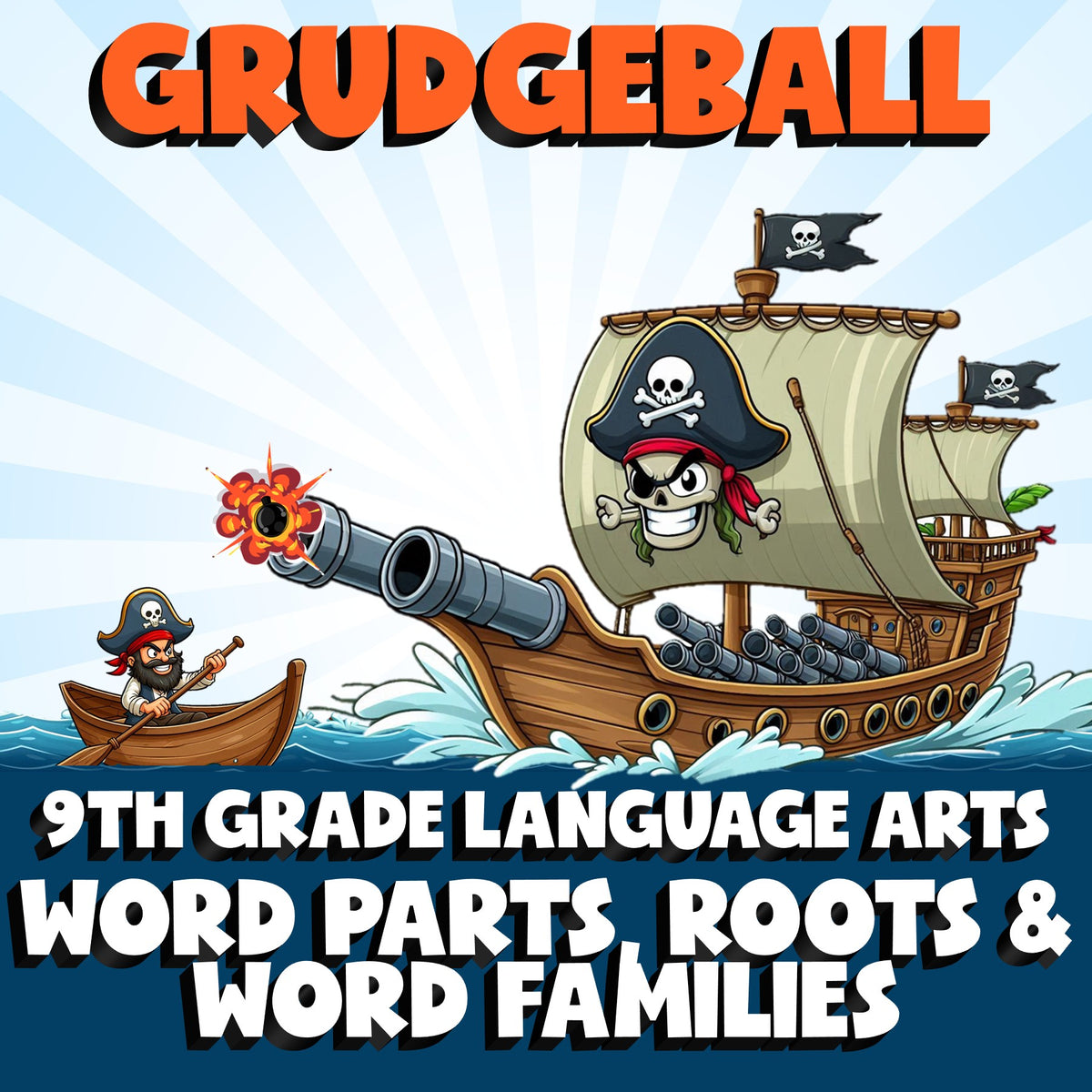 Word Parts, Roots & Word Families GRUDGEBALL ELA Game - No Prep Grade 9 Review