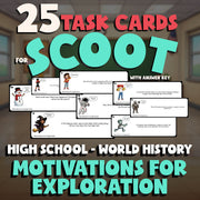 Motivations for Exploration SCOOT TASK CARDS Game - No Prep World History Review