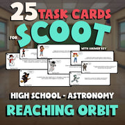 Reaching Orbit SCOOT TASK CARDS Science Game - No Prep Astronomy Review Activity