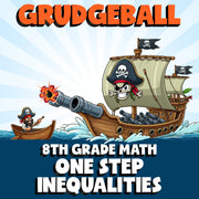 One Step Inequalities GRUDGEBALL Math Game - No Prep Grade 8 Review Activity
