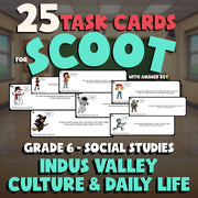 Indus Valley Culture & Daily Life SCOOT TASK CARDS Socials Game - Grade 6
