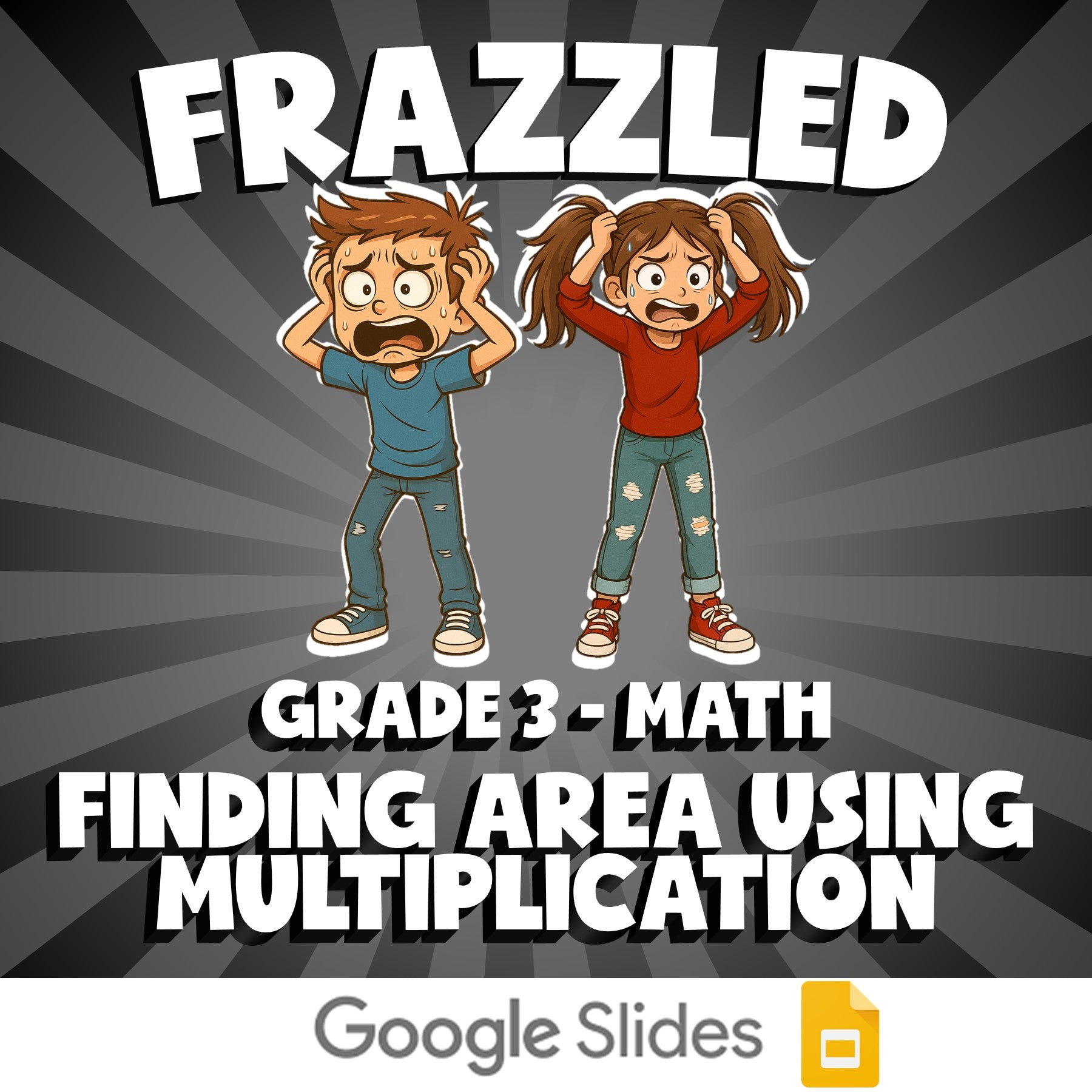 Finding Area Using Multiplication FRAZZLED Math Game - No Prep Grade 3 Review