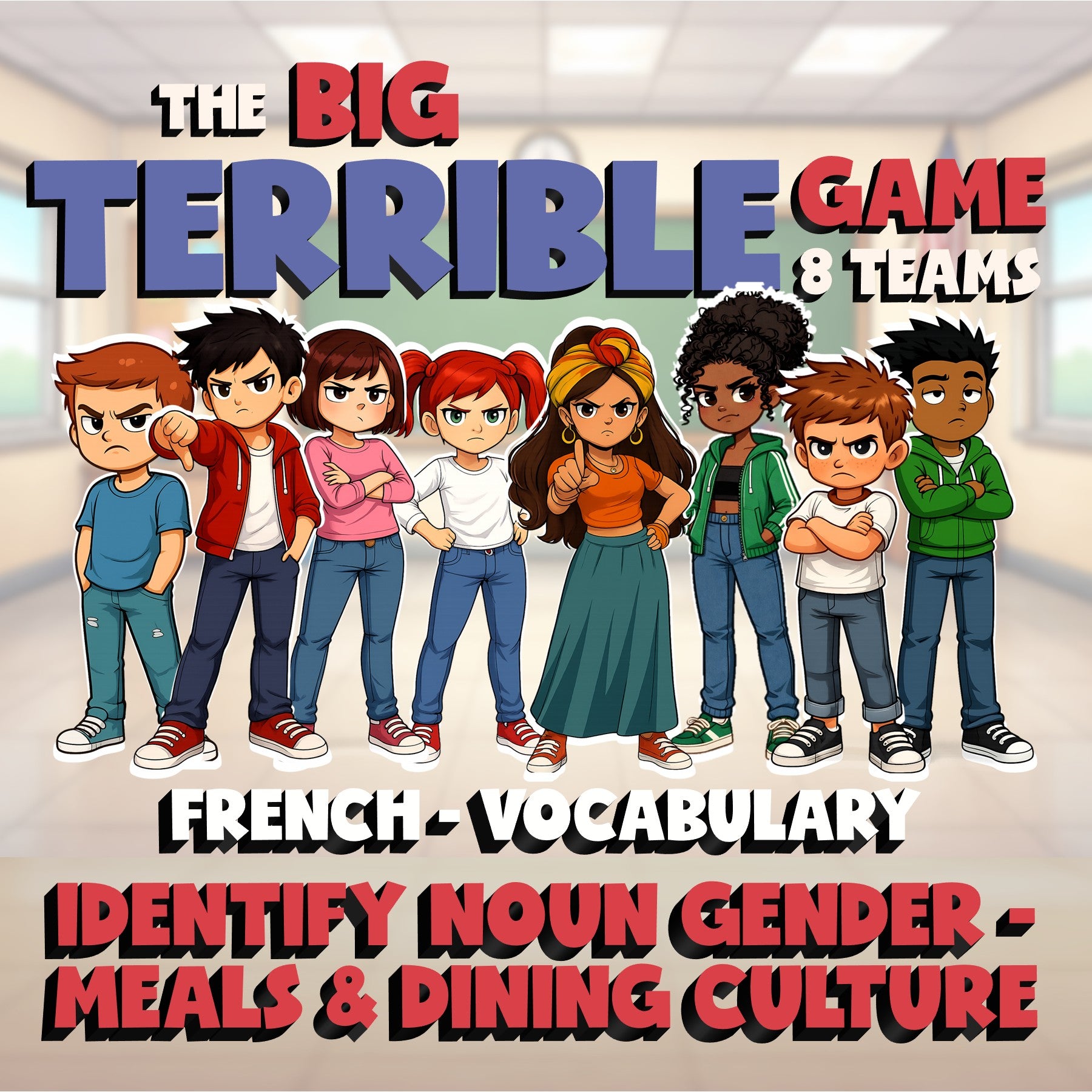 Identify Noun Gender - Meals & Dining Culture BIG TERRIBLE GAME - French