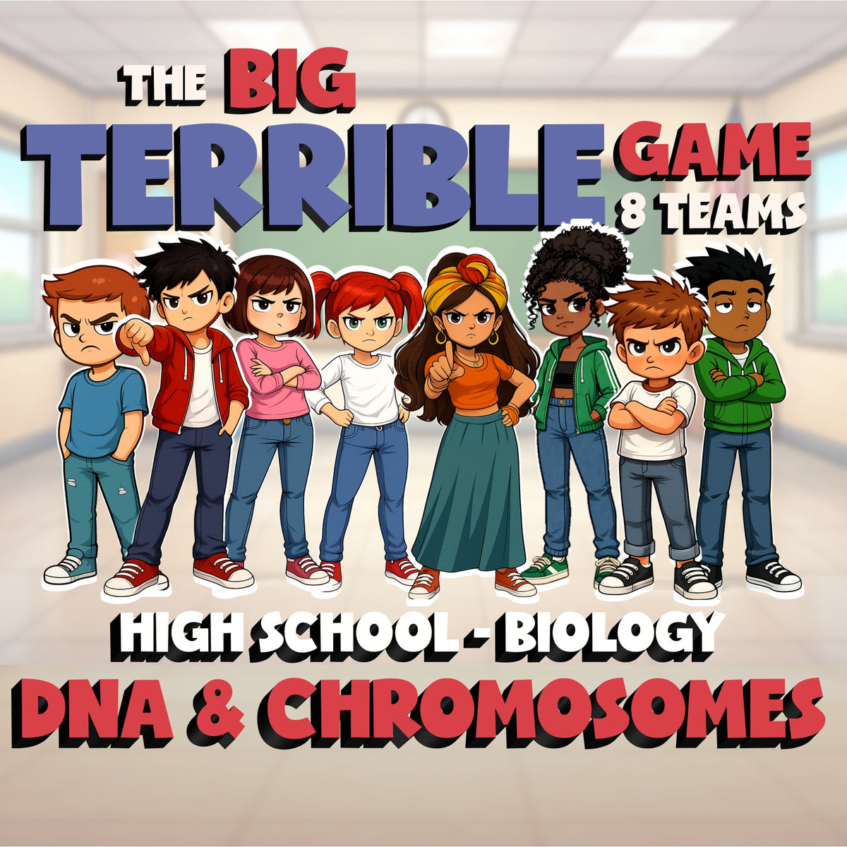 DNA & Chromosomes BIG TERRIBLE GAME - No Prep Biology Science Review Activity