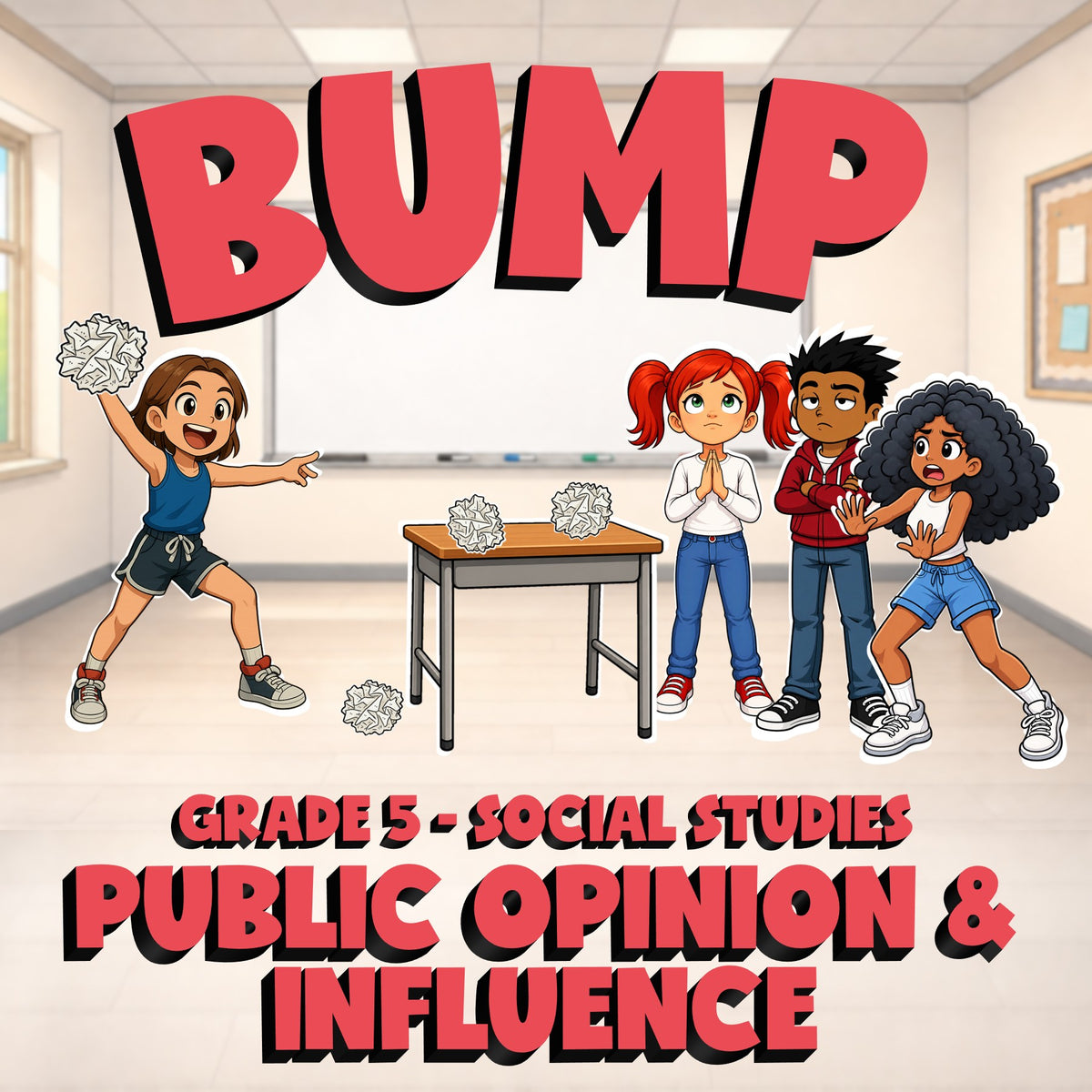 Public Opinion & Influence BUMP Socials Game - No Prep Grade 5 Review Activity