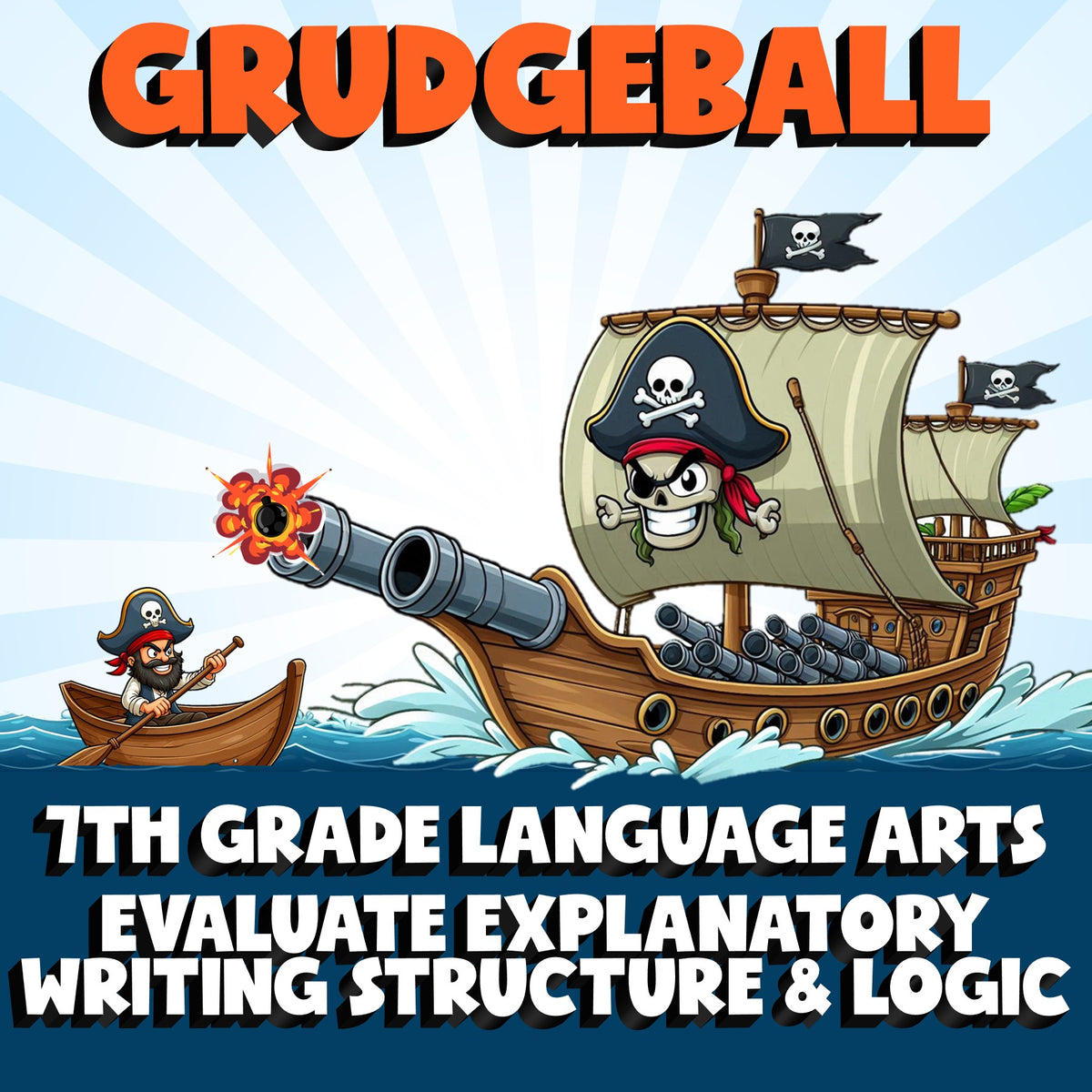 Evaluate Explanatory Writing Structure & Logic GRUDGEBALL ELA Game - Grade 7