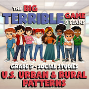 U.S. Urban & Rural Patterns BIG TERRIBLE GAME - No Prep Grade 5 Socials Review