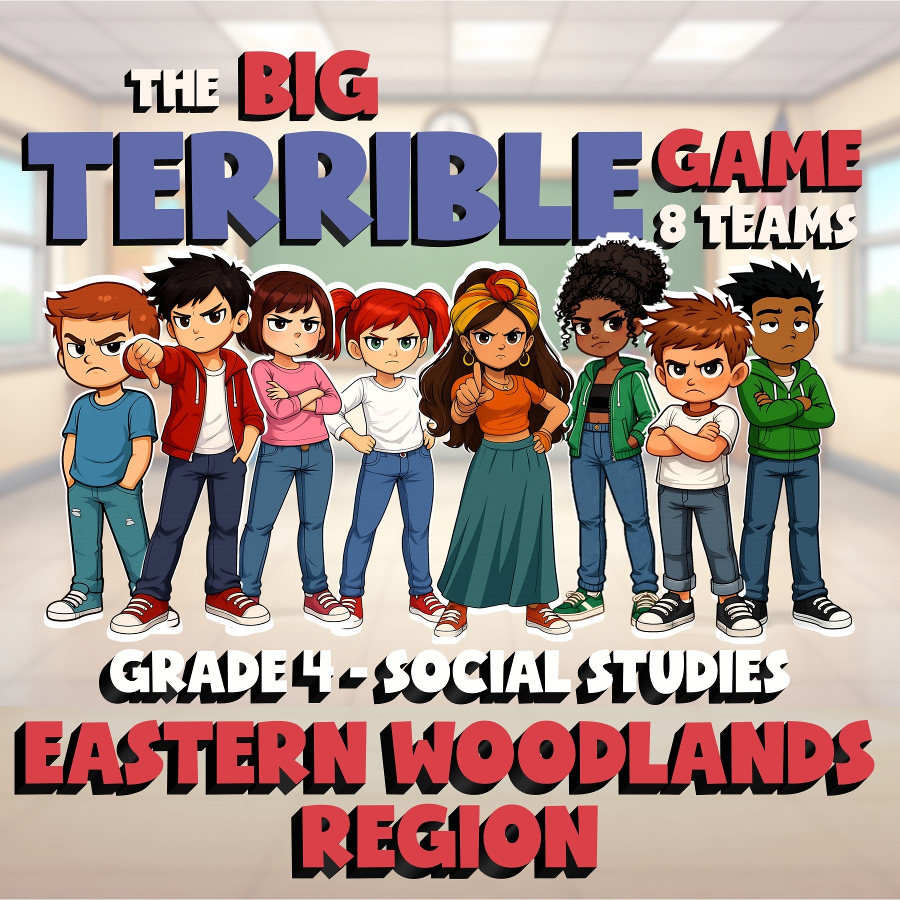 Eastern Woodlands Region BIG TERRIBLE GAME - No Prep Grade 4 Socials Review