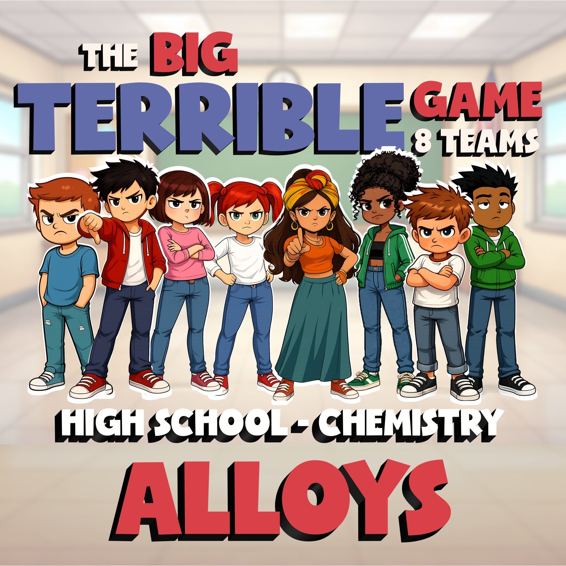 Alloys BIG TERRIBLE GAME - No Prep Chemistry Science Review Activity