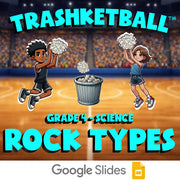 Rock Types TRASHKETBALL Science Game - No Prep Grade 4 Review Activity