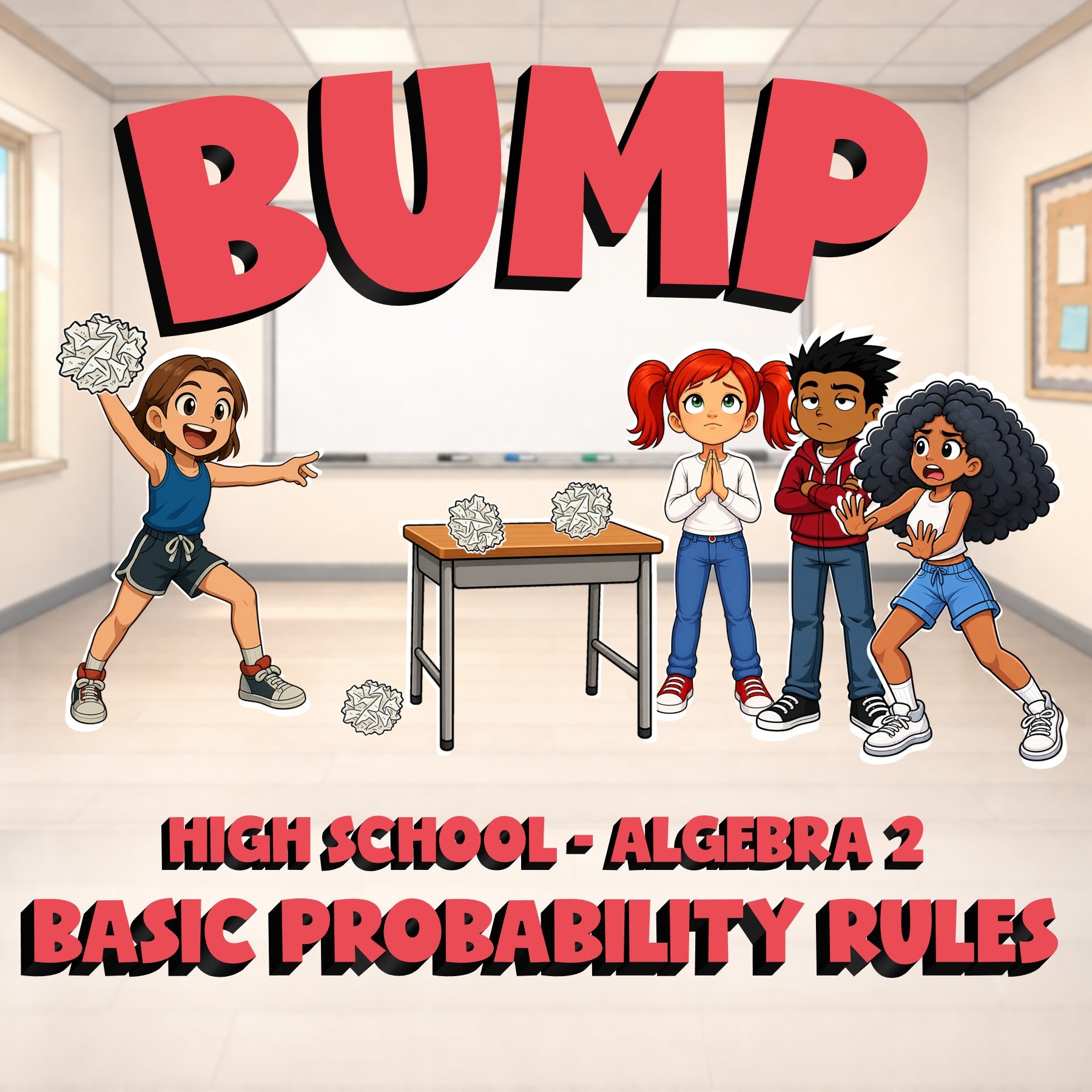 Basic Probability Rules BUMP Math Game - No Prep Algebra 2 Review Activity