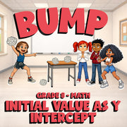 Initial Value as Y Intercept BUMP Math Game - No Prep Grade 8 Review Activity