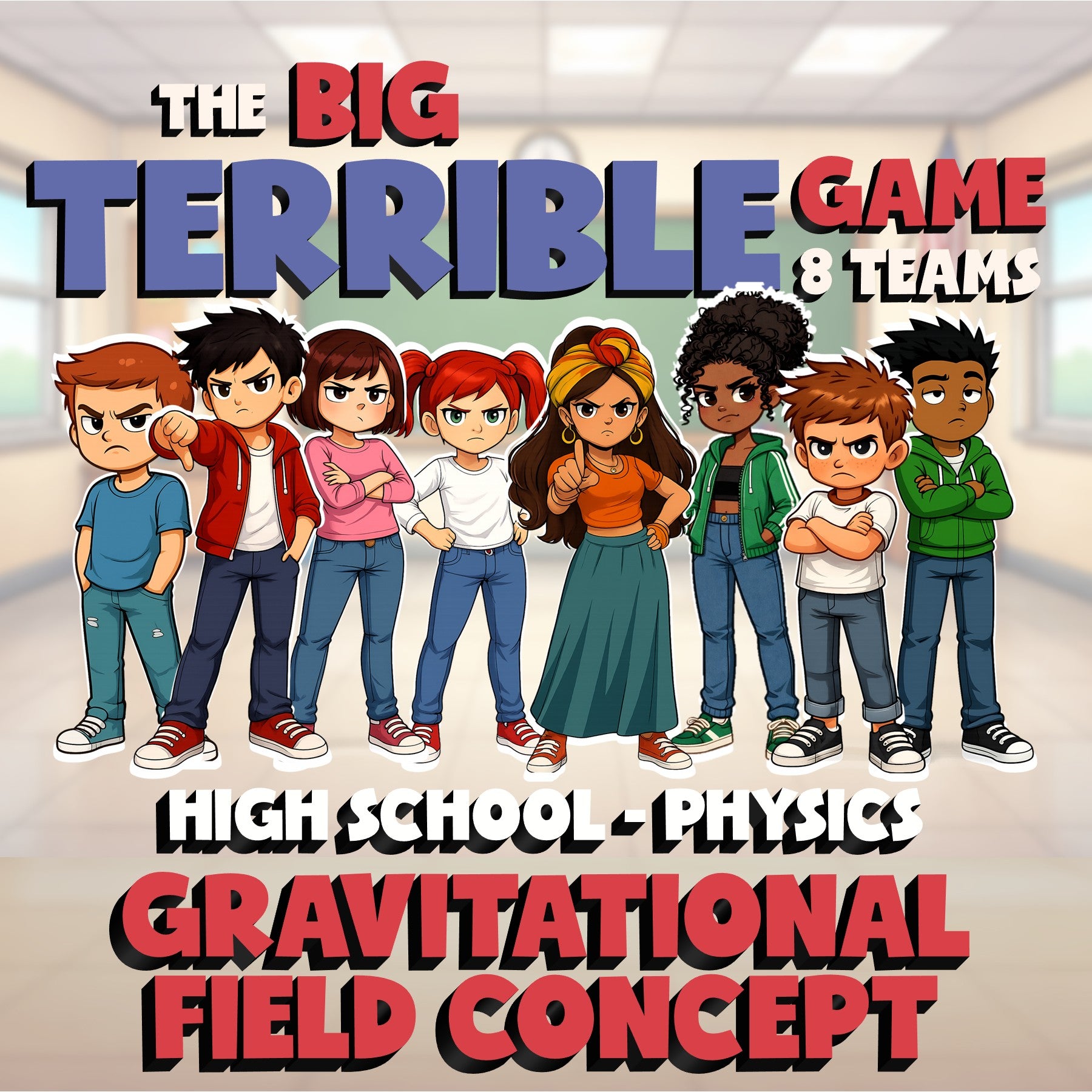 Gravitational Field Concept BIG TERRIBLE GAME - No Prep Physics Science Review