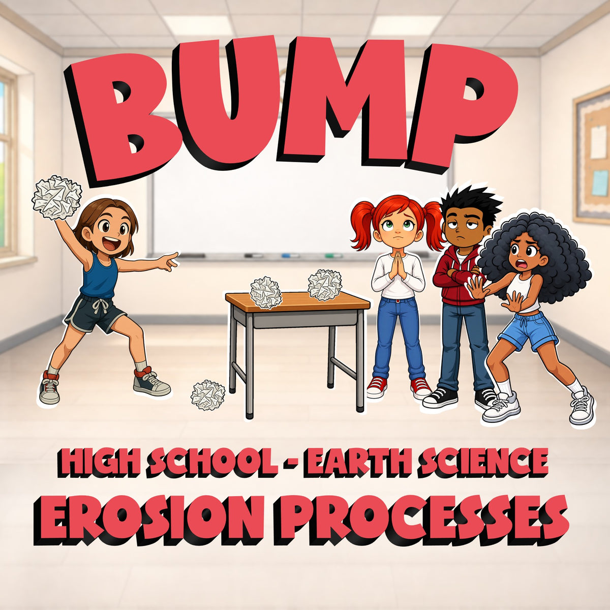 Erosion Processes BUMP Game - No Prep Earth Science Review Activity