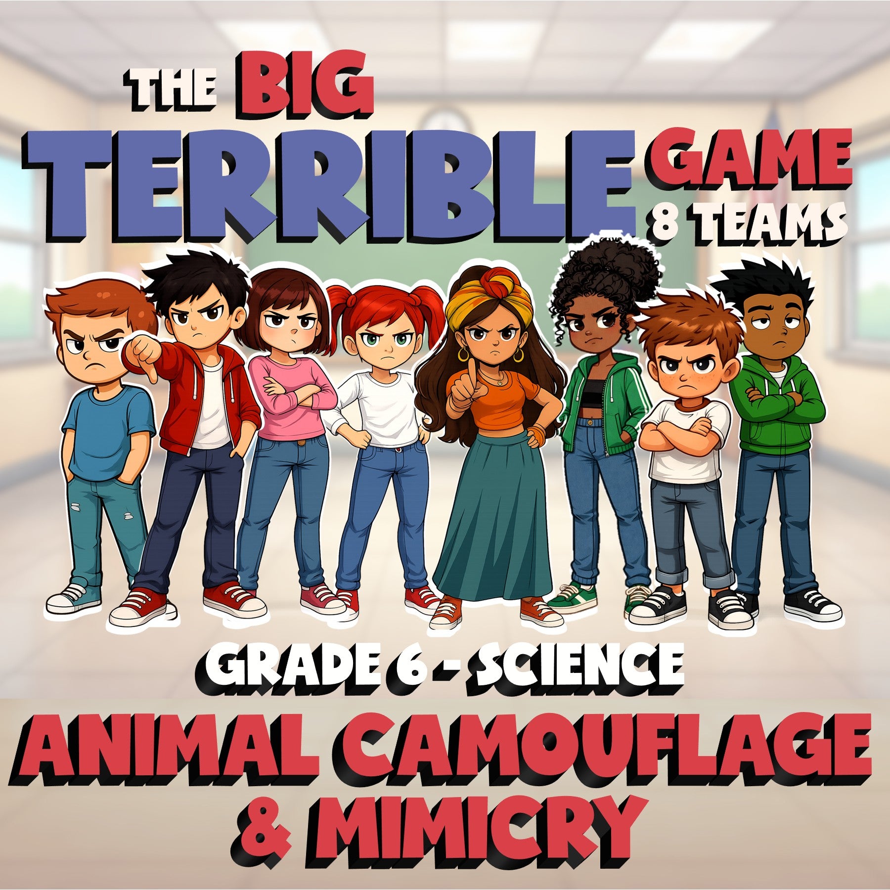 Animal Camouflage & Mimicry BIG TERRIBLE GAME - No Prep Grade 6 Science Review