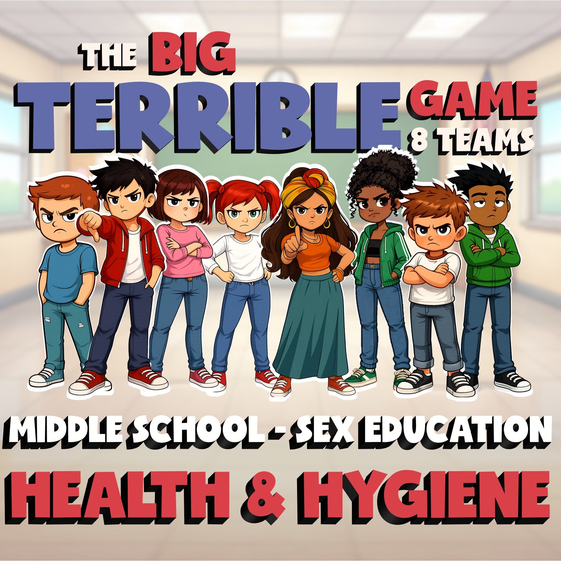 Health & Hygiene BIG TERRIBLE GAME - No Prep Middle School Sex Education Review