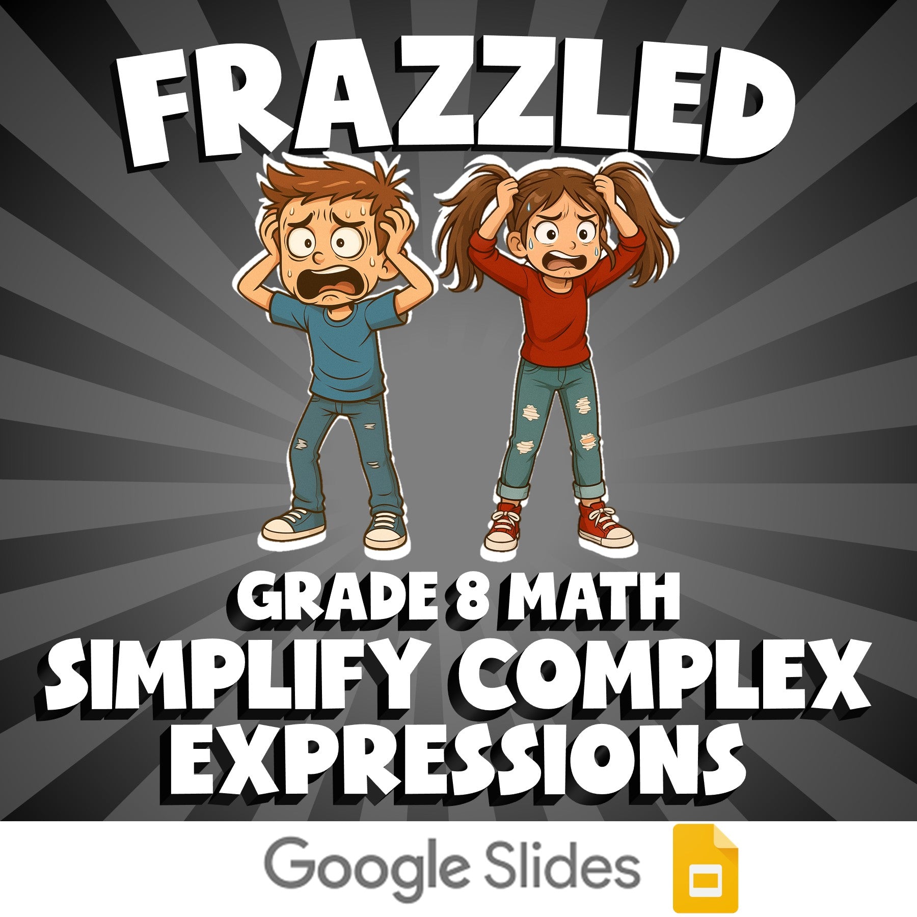 Simplify Complex Expressions FRAZZLED Math Game - No Prep Grade 8 Review