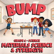 Materials Science & Strength BUMP Science Game - No Prep Grade 6 Review Activity